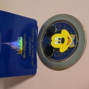 NWT Disney Parks 50th WDW mickey metal Christmas ornament